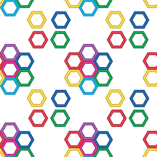 Des motifs hexagonaux colorés