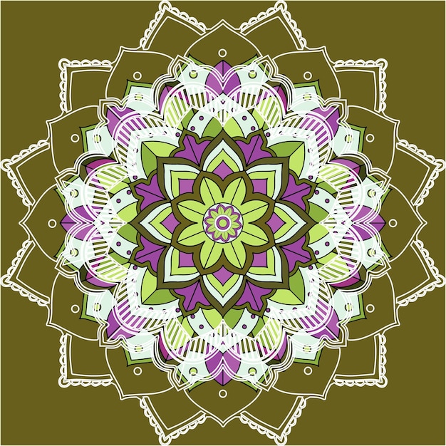 Motifs De Mandala Sur Fond Vert