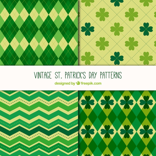 Les Motifs De St Patrick Jour Dans Le Style Vintage