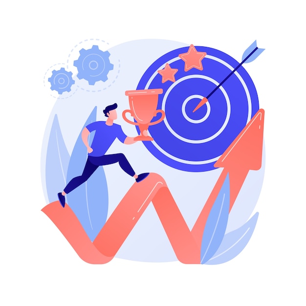 Motivation de croissance personnelle. ambitions de carrière, état d'esprit proactif, définition d'objectifs. homme planifiant de hautes réalisations, renforçant ses compétences en leadership.