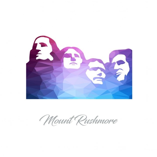 Vecteur gratuit mount rushmore monument polygon logo