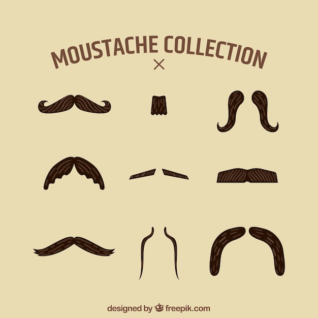 Vecteur gratuit moustache pack pour movember