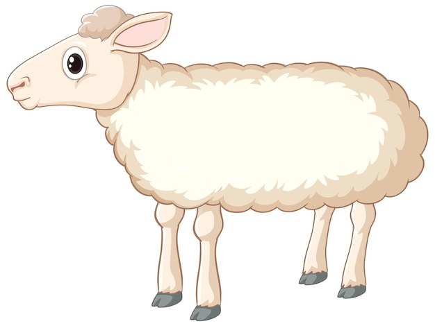 Vecteur gratuit des moutons blancs debout sur le côté