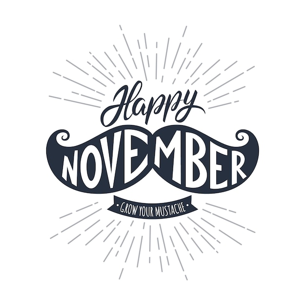 Movember concept avec lettrage
