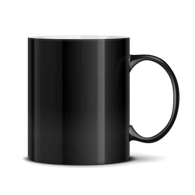 Vecteur gratuit mug noir isolé