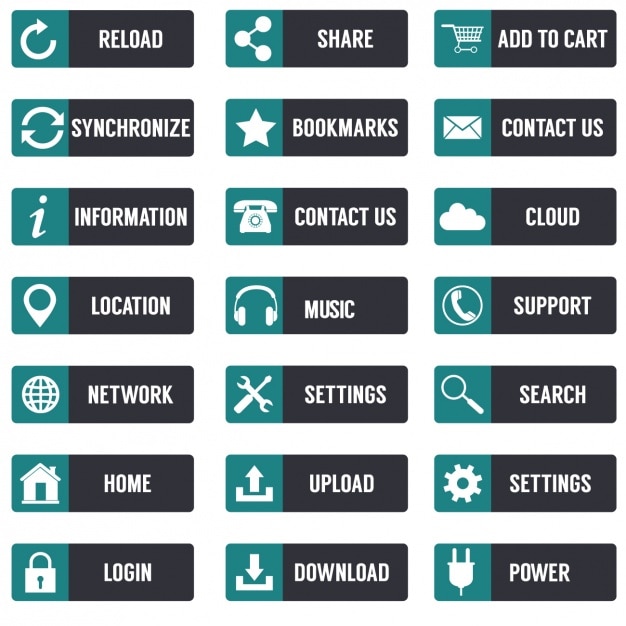 Vecteur gratuit multimedia buttons collection
