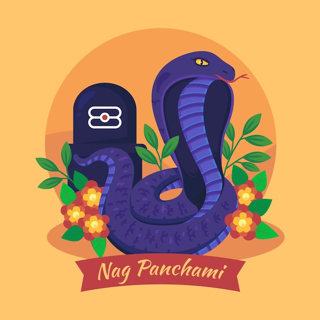 Vecteur gratuit nag panchami illustration