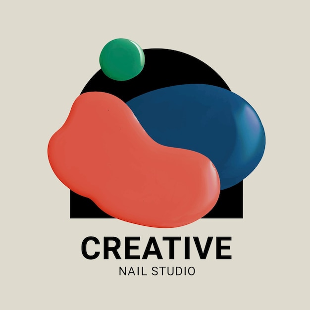 Nail studio business logo vector style de peinture couleur créative