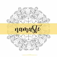 Vecteur gratuit namaste fond décoratif avec mandala dessiné à la main