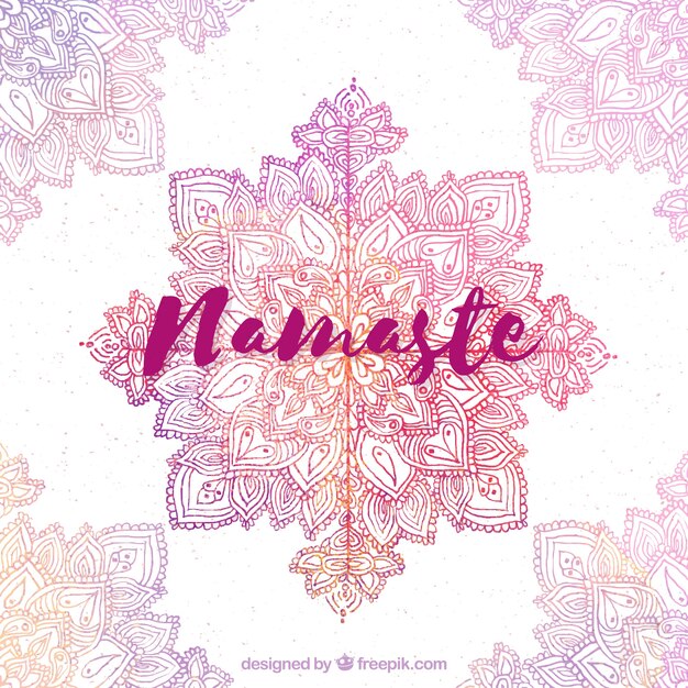 Namaste fond avec décoration de mandala aquarelle