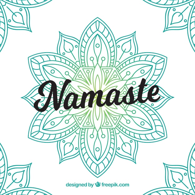 Vecteur gratuit namaste fond avec mandala dessiné à la main