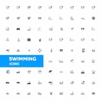 Vecteur gratuit natation icon set