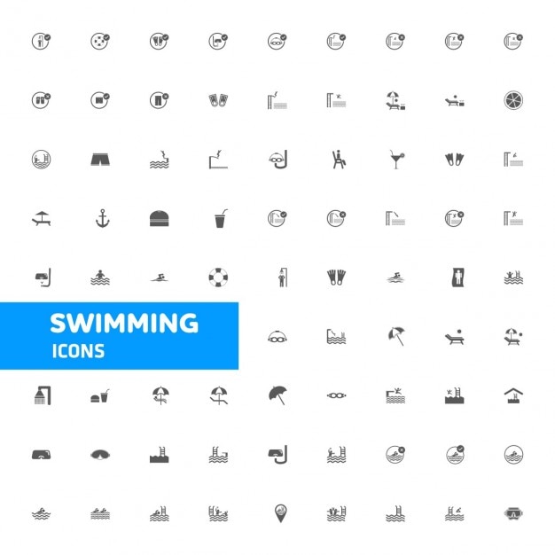 Natation icon set