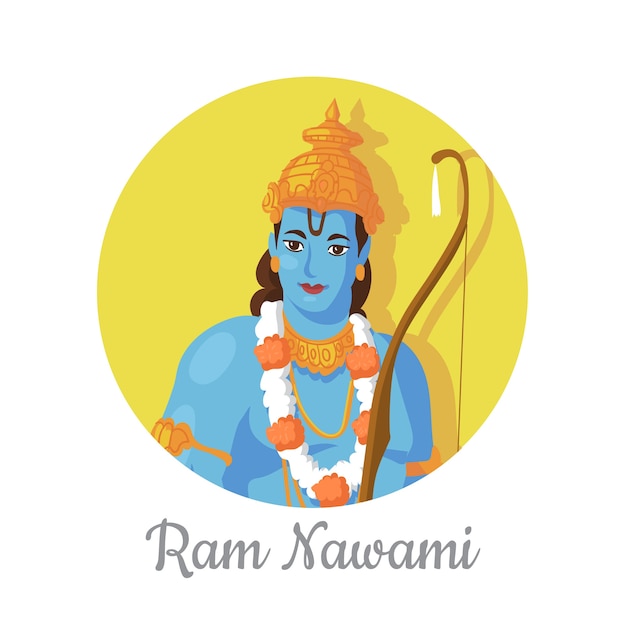 Vecteur gratuit navami de ram dessiné à la main