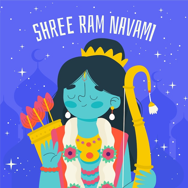 Navami De Ram Dessiné à La Main