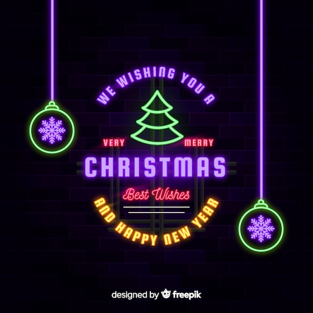 Neon Christmas Background