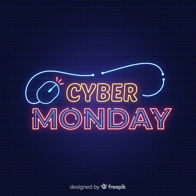 Vecteur gratuit néon coloré cyber lundi