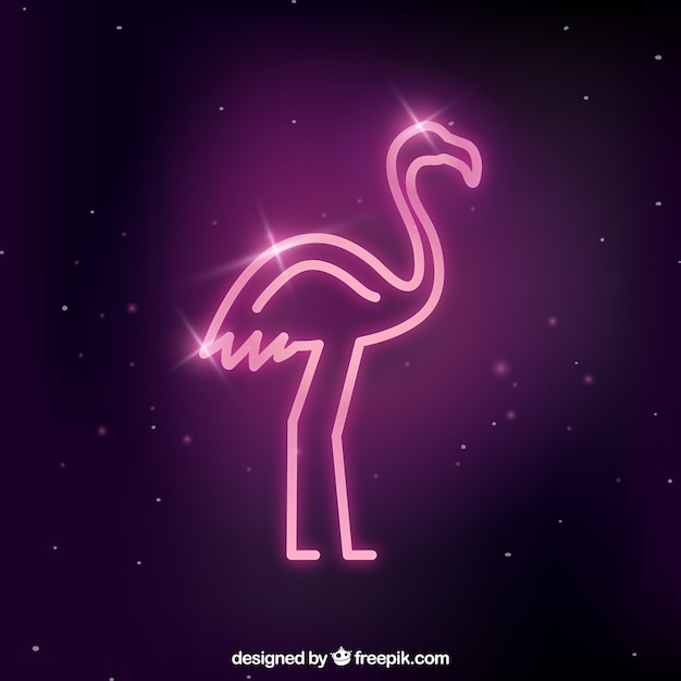 Néon Flamingo Avec Lumière Rose