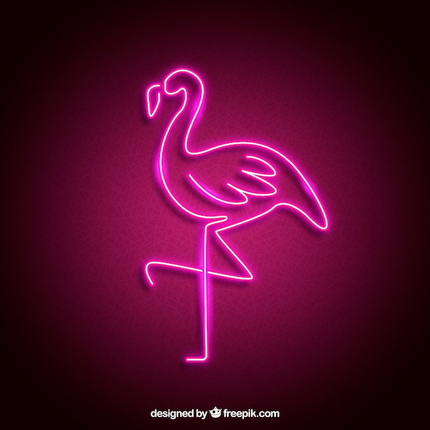 Néon Flamingo avec lumière rose