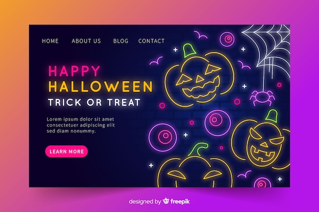 Neon Halloween Landing Page