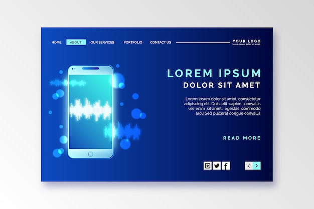 Neon Landing Page Avec Smartphone