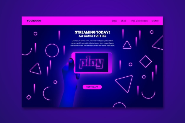 Neon Landing Page Avec Smartphone