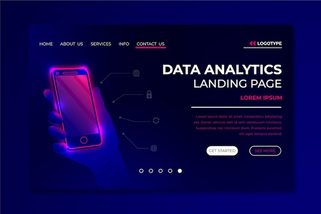 Neon Landing Page Avec Smartphone