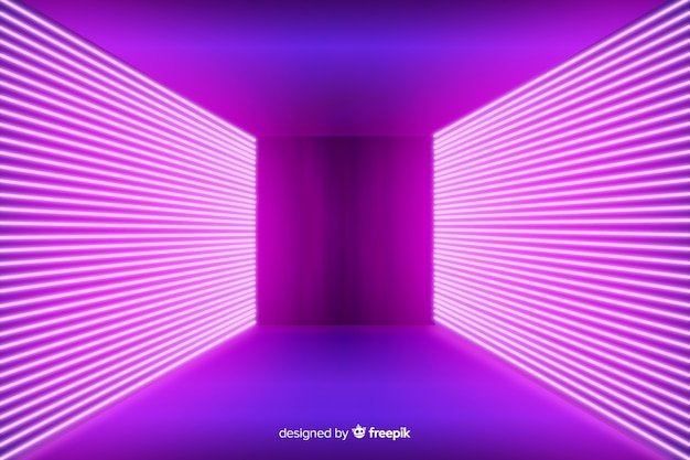 Vecteur gratuit neon pink lights stage background