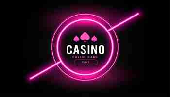 Vecteur gratuit neon style casino jeu de poker bannière jouer et gagner un gros prix