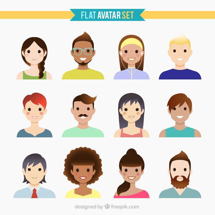 Vecteur gratuit nice people avatars en design plat