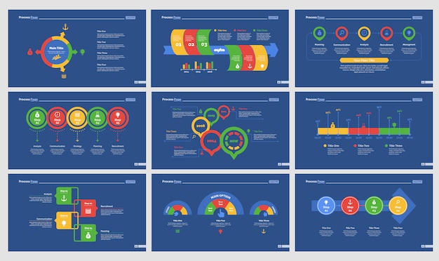 Vecteur gratuit nine recruitment slide templates set