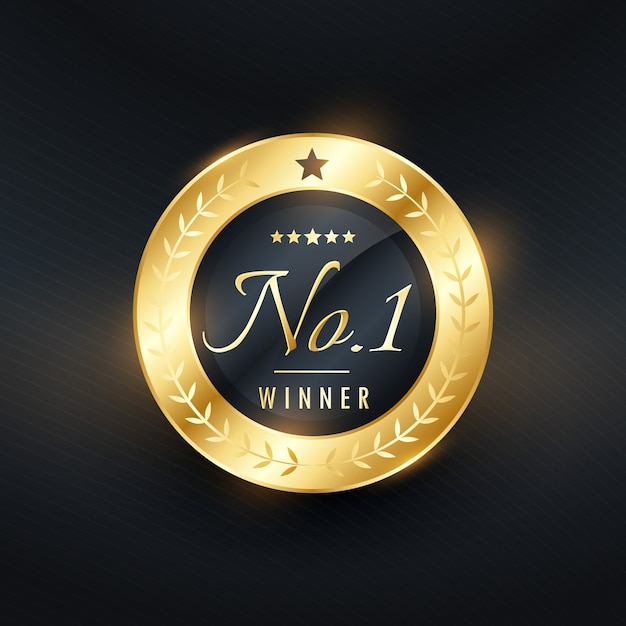 No 1 Design D'étiquette Doré Gagnant Pour Votre Marque