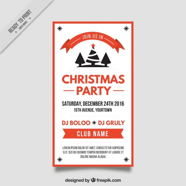 Vecteur gratuit noël modèle de party flyer