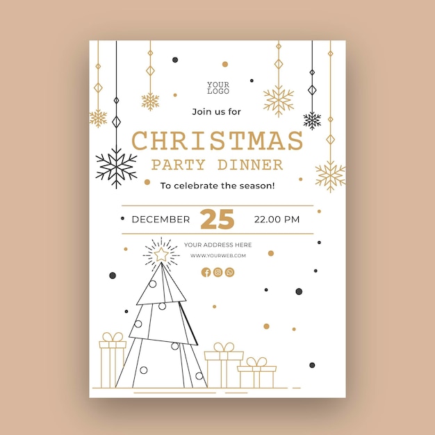 Noël modèle de party flyer