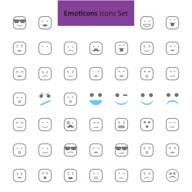 Vecteur gratuit noir et gris emoji icon set