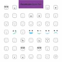 Vecteur gratuit noir et gris emoji icon set