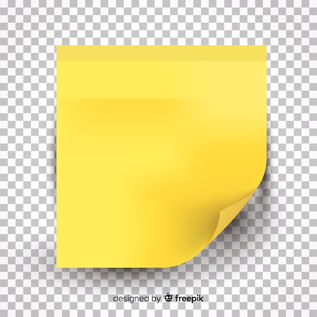 Vecteur gratuit note de post réaliste sur fond transparent