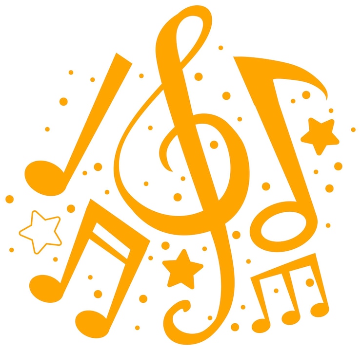 Vecteur gratuit des notes et des étoiles musicales vibrantes