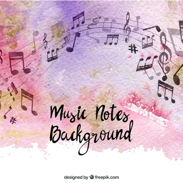 Notes de musique sur l&#39;aquarelle