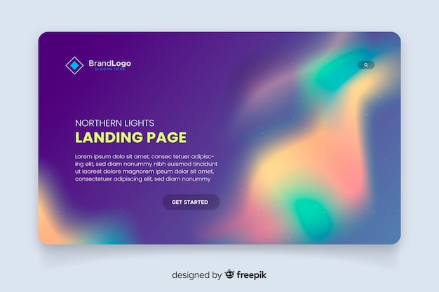 Vecteur gratuit nothern lights landing page