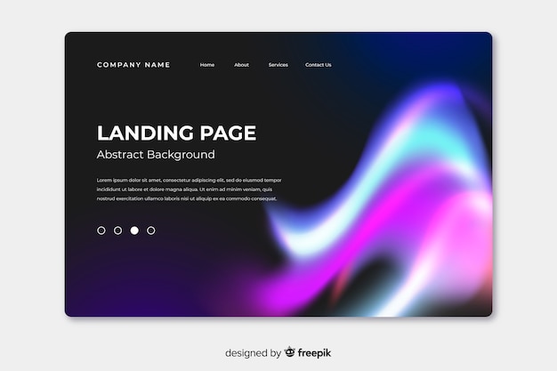 Vecteur gratuit nothern lights waves landing page