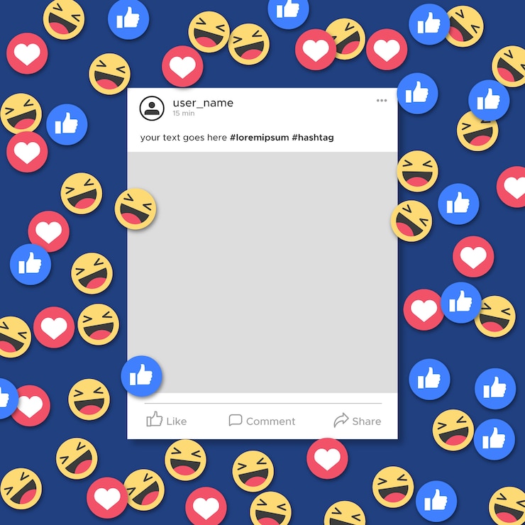 Vecteur gratuit notification de modèle de cadre de médias sociaux drôle