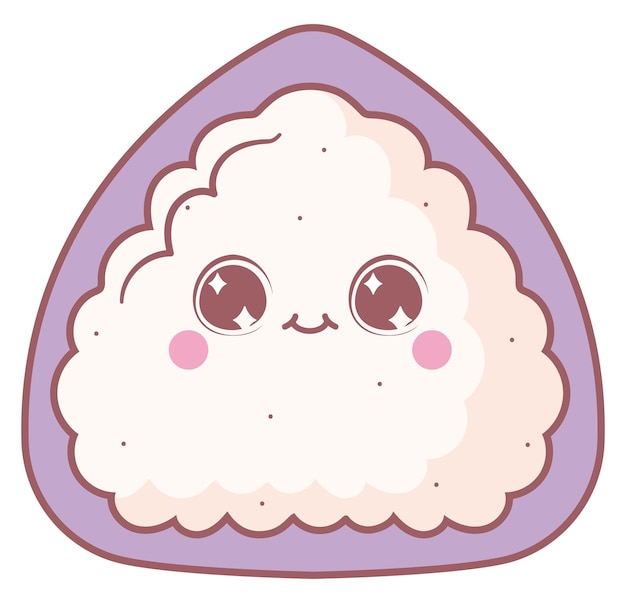 Vecteur gratuit nourriture kawaii onigiri