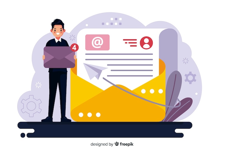 Vecteur gratuit nouveau concept de message pour le modèle de page de destination