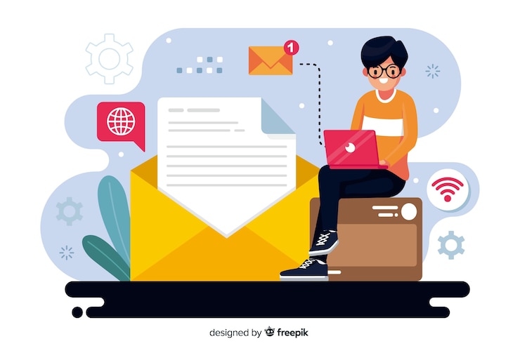 Vecteur gratuit nouveau concept de message pour la page de destination