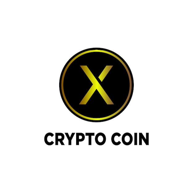 Vecteur gratuit nouveau design du logo de la pièce de monnaie crypto
