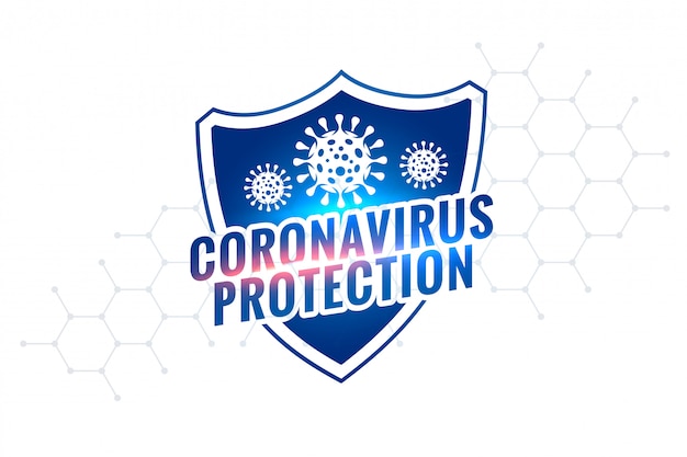 Nouveau design de symbole de bouclier de protection Covid-19 Coronavirus