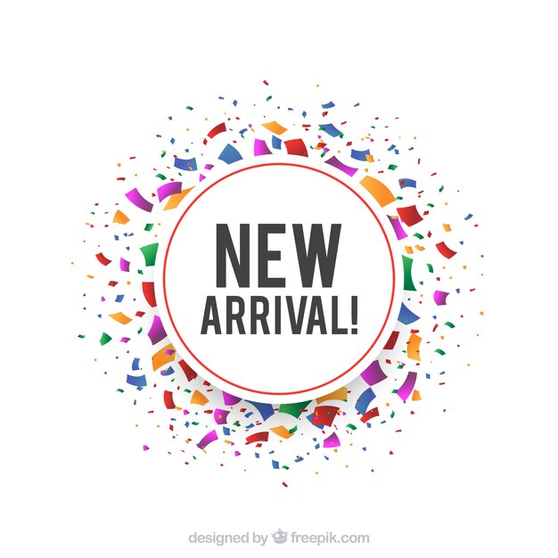 Nouveau fond d&#39;arrivée avec des confettis colorés