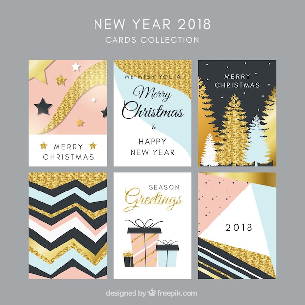 Nouvel An 2018 Belle Collection De Cartes