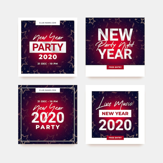 Nouvel An 2020 Partie Instagram Post Collection